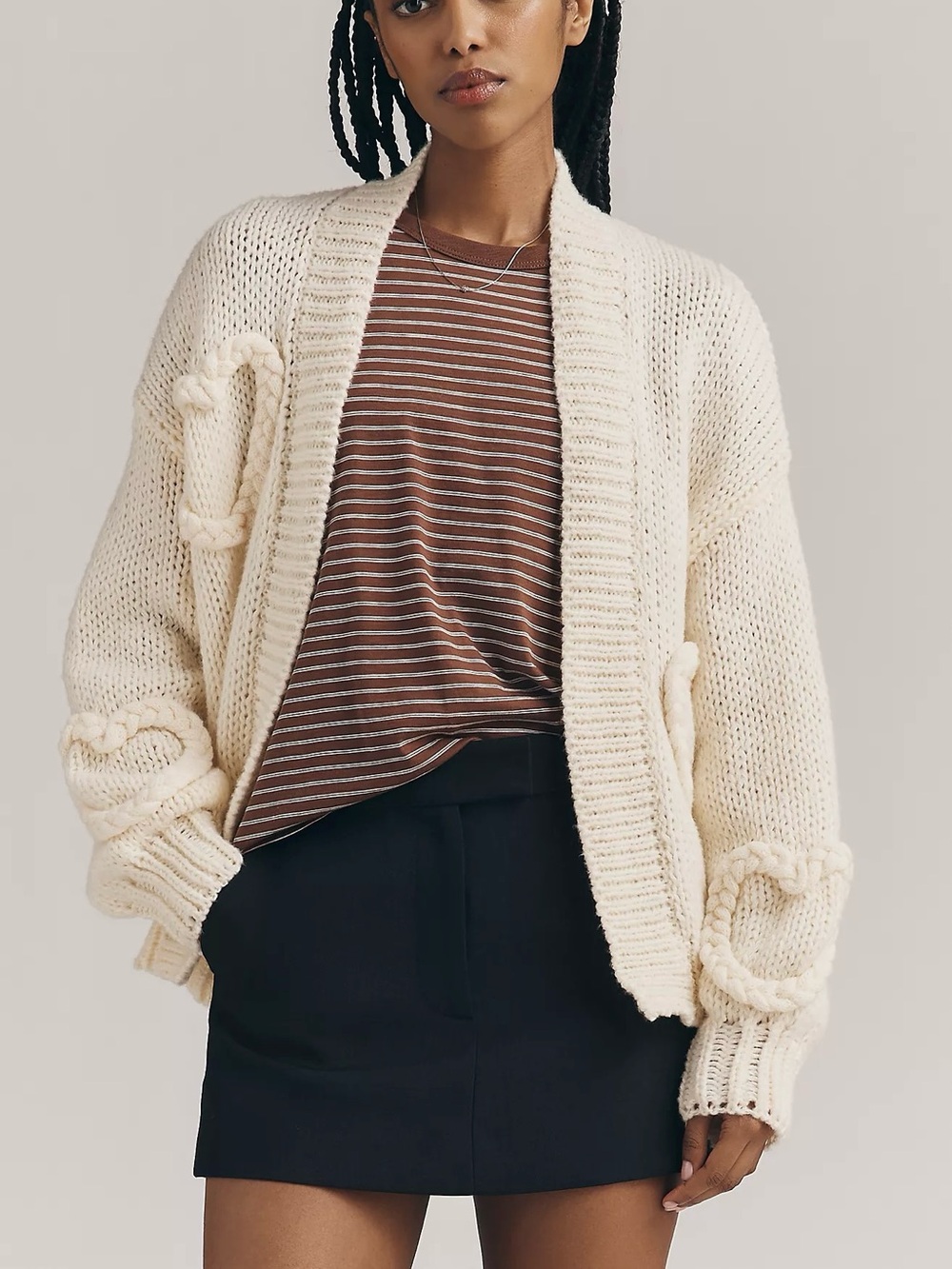 💫ANTHROPOLOGIE💫 Maeve Heart Icon Open-Front Cardigan Sweater
